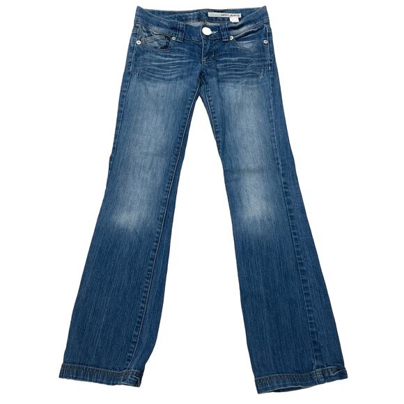 Vintage DKNY Jeans Womens Low Rise Bootcut Pants Size 3 Y2k Med Wash 90s Grunge - Picture 3 of 9